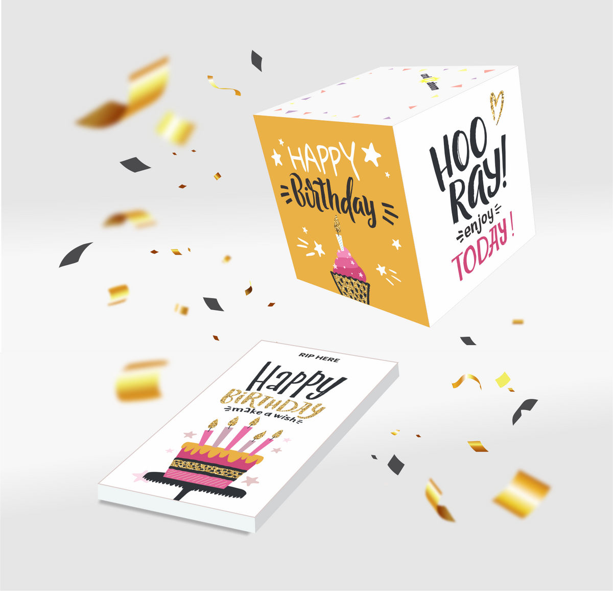 Pop up Birthday Card with Confetti, Happy Birthday Surprise Gift