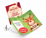 LIGHTS & MUSIC Card Santa - Musical Card Plays We Wish You...