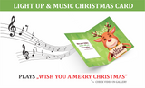 LIGHTS & MUSIC Card Santa - Musical Card Plays We Wish You...